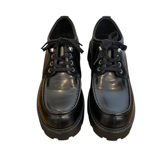 Vagabond Cosmo 2.0 Black Polished Leather Lace Up Loafer